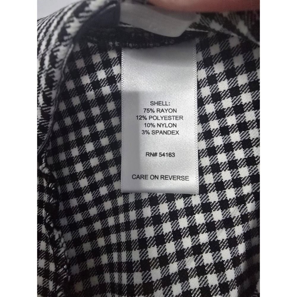 Tommy Hilfiger Women Black White Gingham Check Pull On Pants H21PN92G Stretch L - Picture 6 of 9